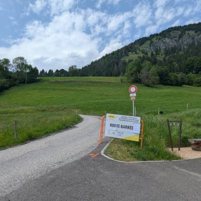 Chemin du Plan de l'Aar visible depuis le parking de la Tonnaz, avant les travaux de Colas - Marie-Anaïs Lien
