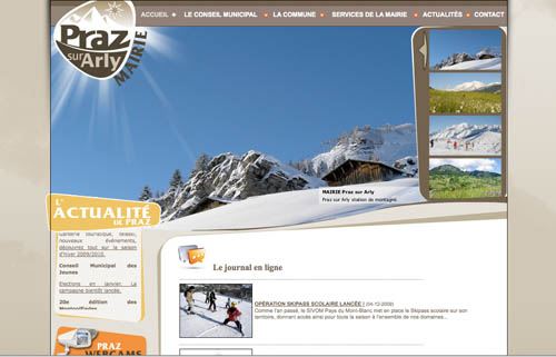 Page d'accueil du nouveau site Internet mis en ligne en décembre 2009