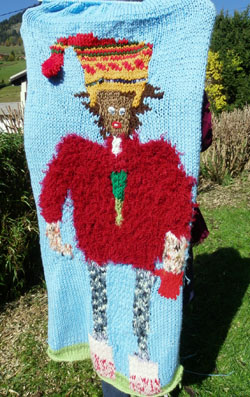 Laine tricotée pour habiller les toilettes des Varins (des pistes)