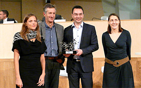 Trophée de l'innovation pour le territoire, organisé par le Conseil régional, dont la remise des prix  a eu lieu le 26 novembre 2012 - Bernard Demonchy et Marie-Luce Frescurat