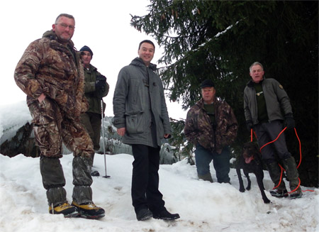Repérage autour du Belambra effectué le 21 décembre 2012 pour s'assurer qu'il n'y a plus de sangliers