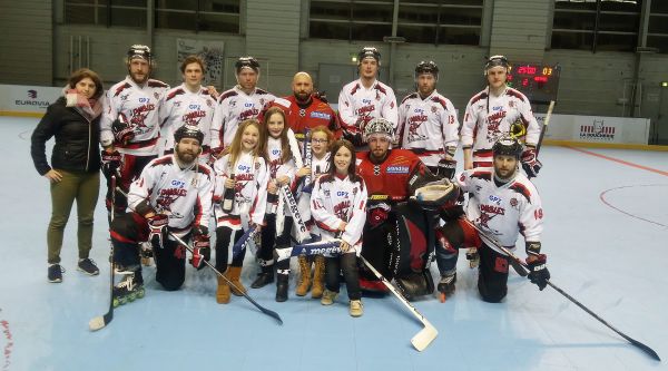 Membres du Roller hockey club au match opposant Grenoble à Rethel le 12 janvier 2019