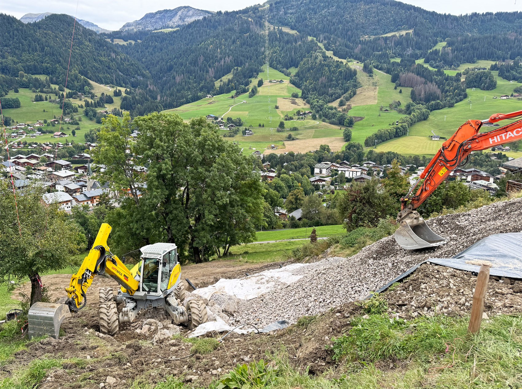 Confortement de la route des Granges : travaux photographiés le 25 septembre 2024 - Yann Jaccaz