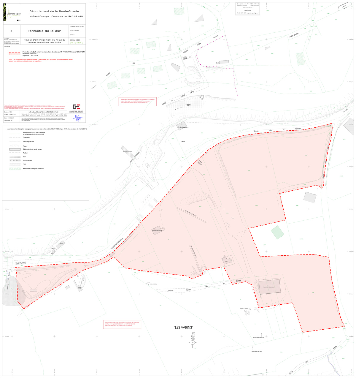 Périmètre concerné par la DUP du futur quartier des Varins.