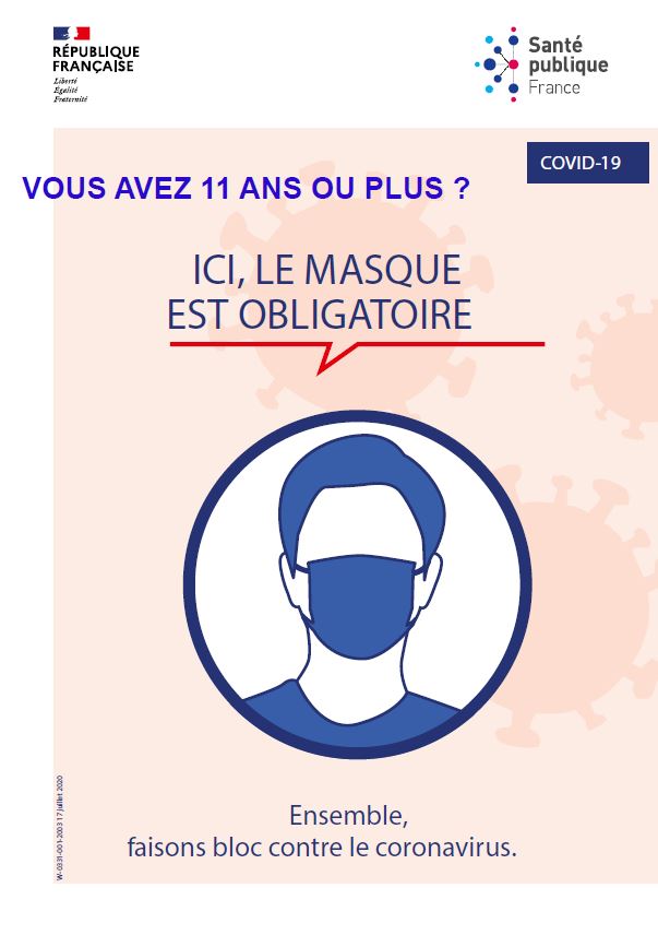 Affiche port masque obligatoire
