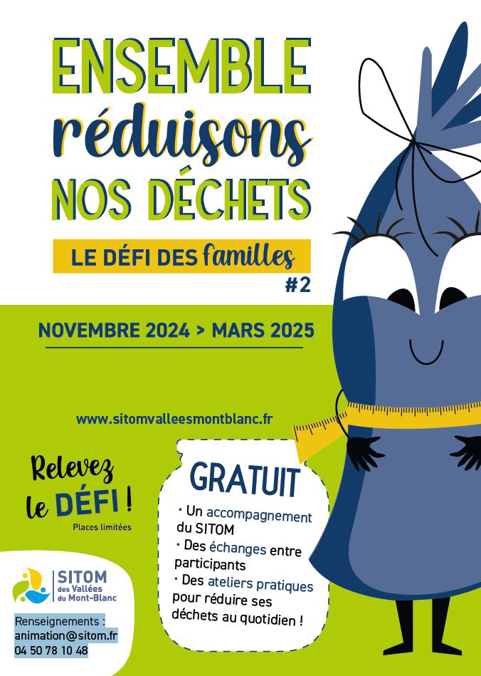 Défi 2024-2025 &quot;Ensemble, réduisons nos déchets&quot; - Sitom des Vallées du Mont-Blanc