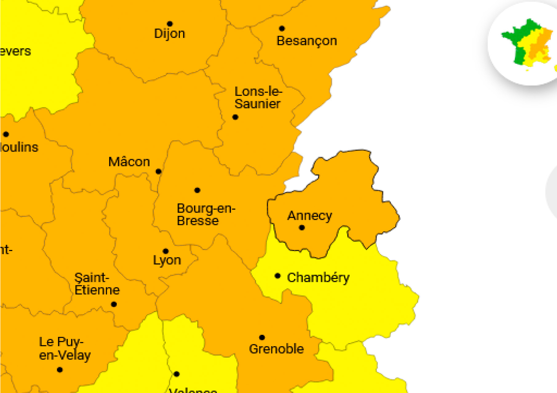 Alerte vigilance orange du 11 juillet 2023 © Météo France