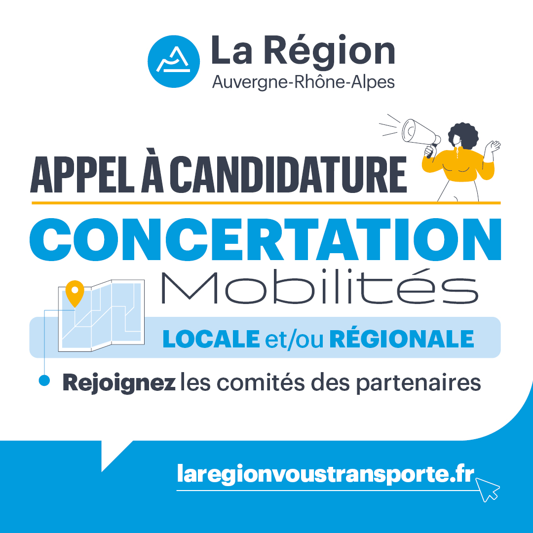 Appel à candidatures de la Région ARA « Concertation sur les mobilités locale et/ou régionale » lancé en 2024 - Région ARA