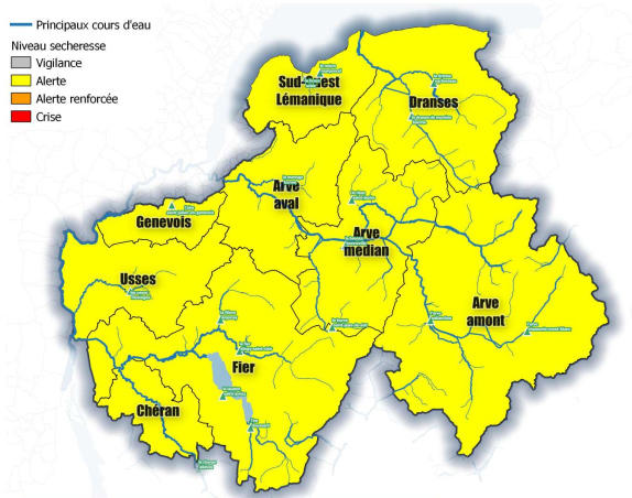 Carte des niveaux d alerte par secteur au 11092025