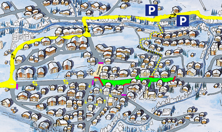 Plan du centre-village durant les 10, 11 et 15 août 2013