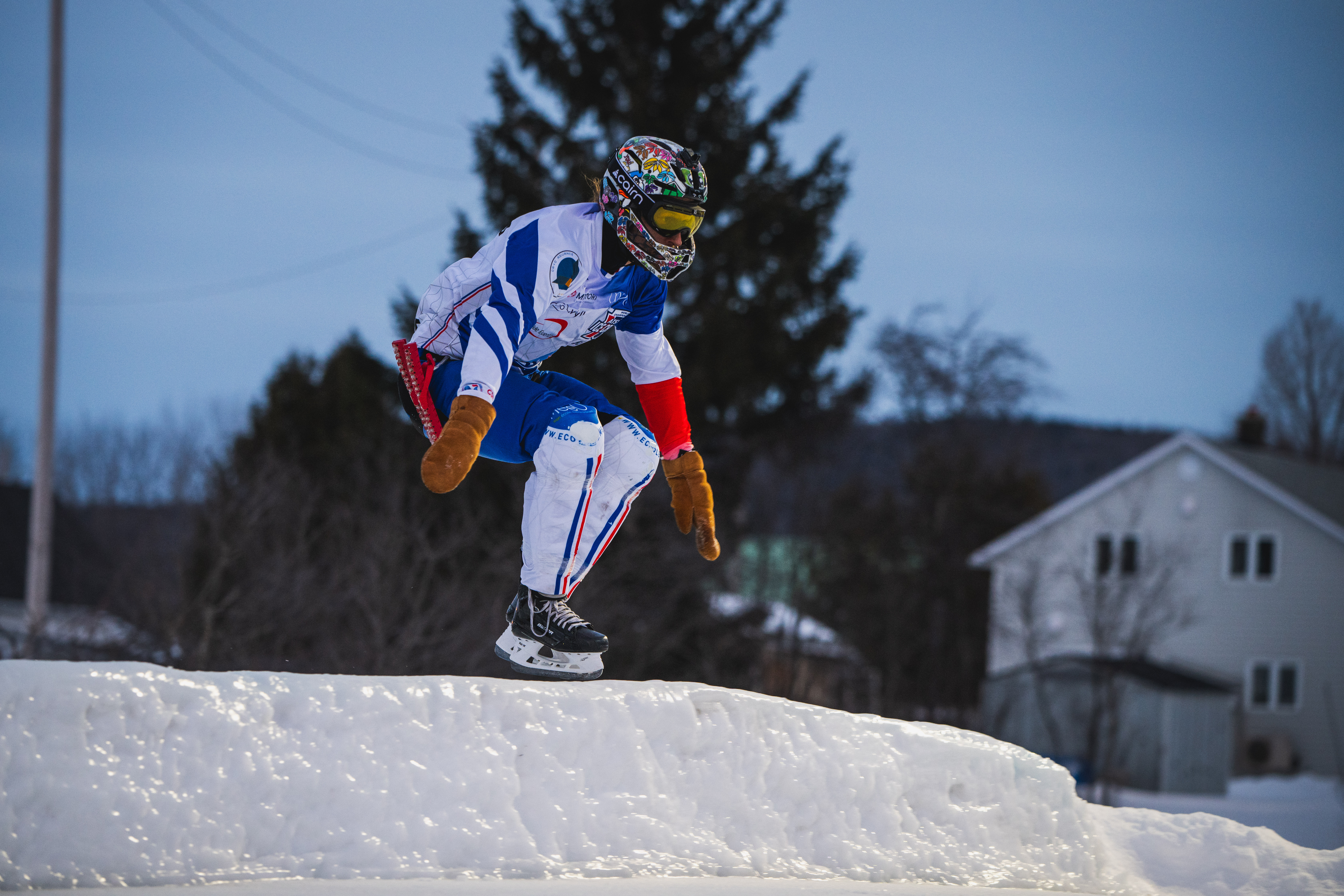 Championnats du monde d'Ice Cross à Sainte-Angèle-de-Mérici (Canada) en février 2024 - Photographe professionnel de la course