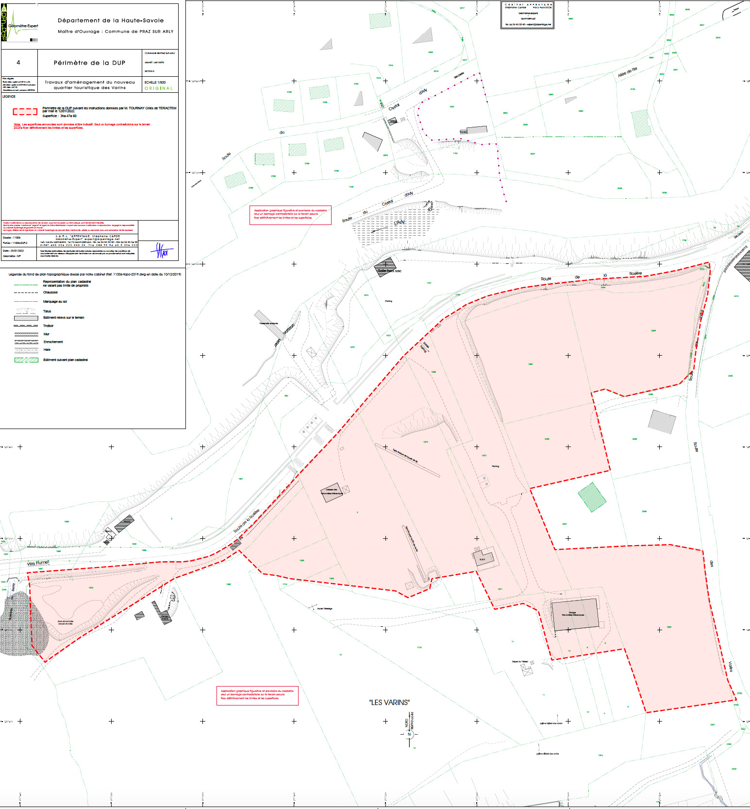 Plan de périmètre de la DUP des Varins