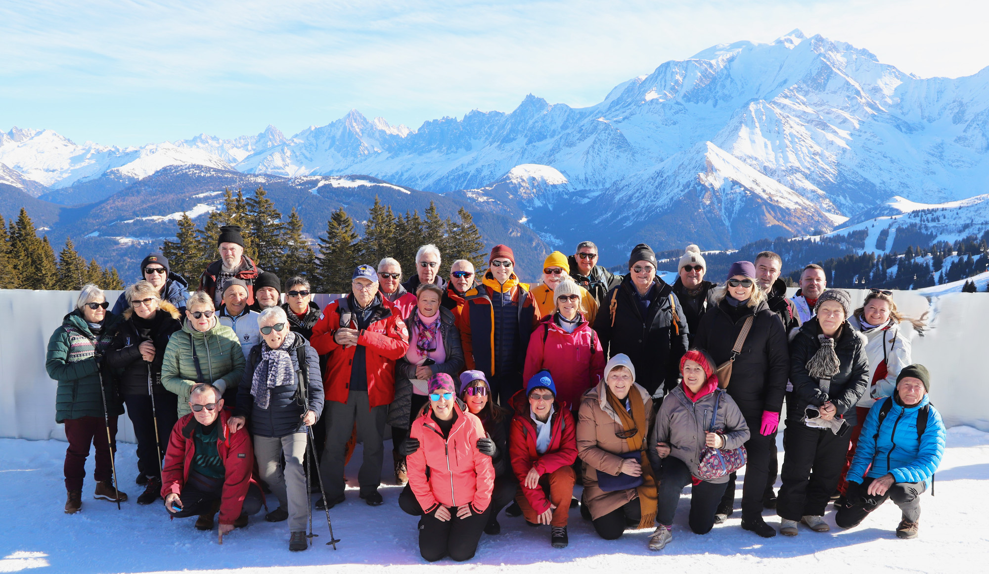 Les Roscovites et les Pralins face au Mont Blanc