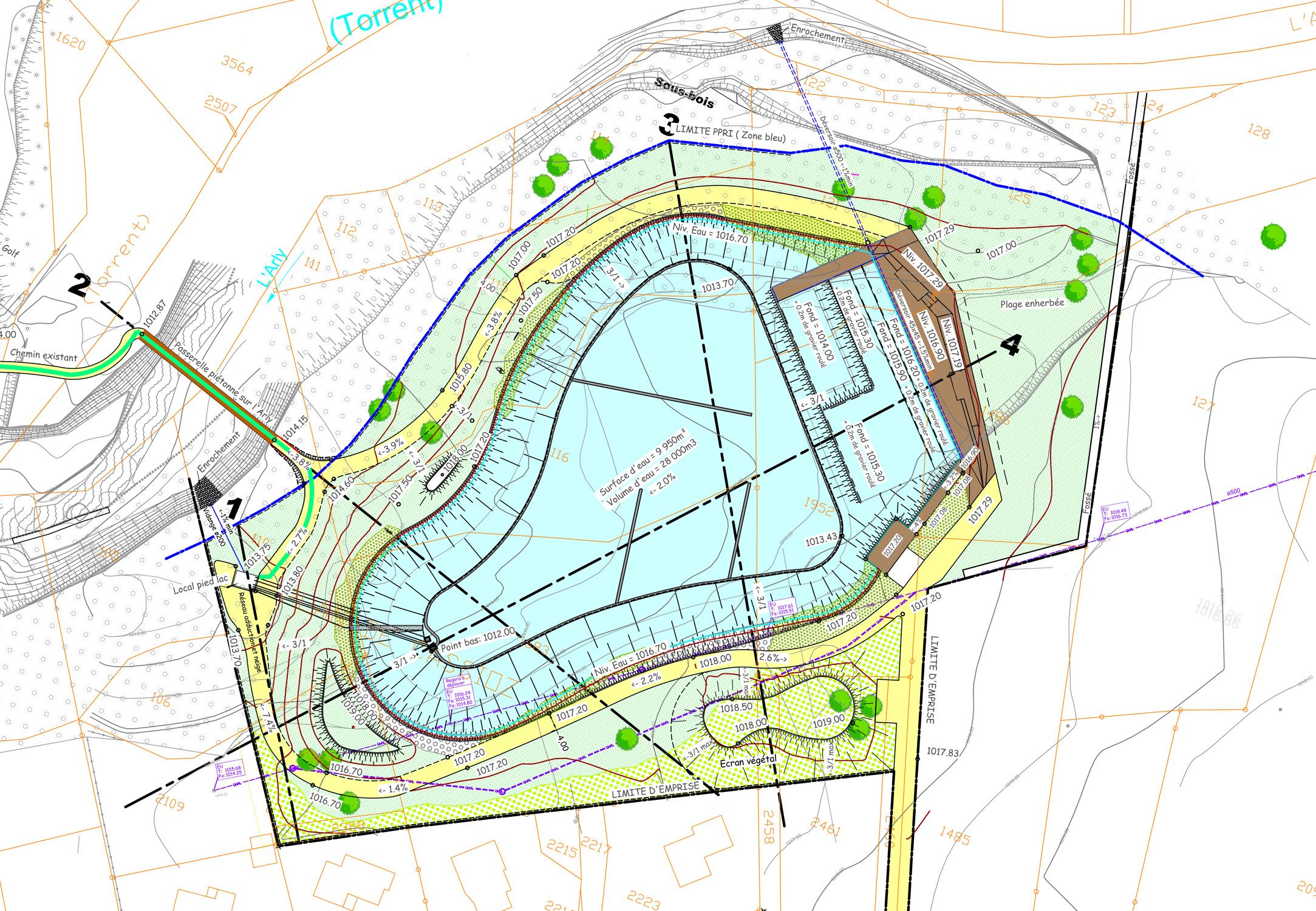 Le plan du lac de Praz-sur-Arly