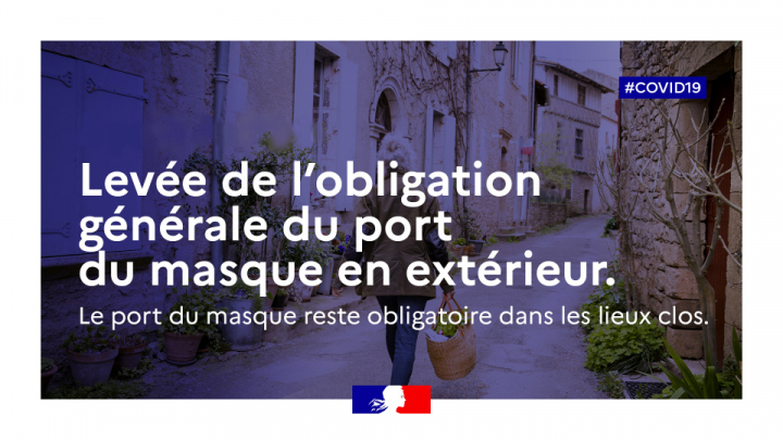 Levée de l'obligation du port du masque en extérieur