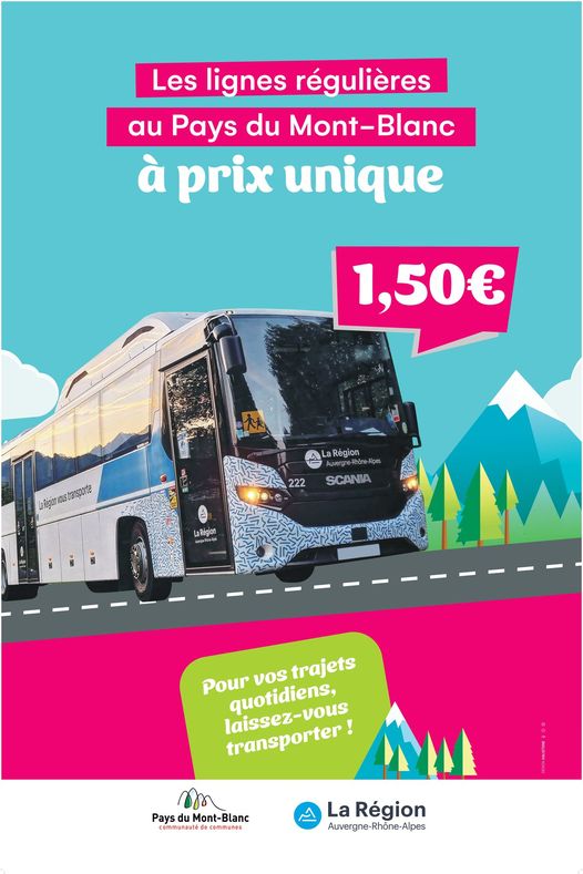 Tarification unique pour les lignes régulières de bus sur le territoitre de la CCPMB à 1€50 en 2024  - Région AuRA/CCPMB