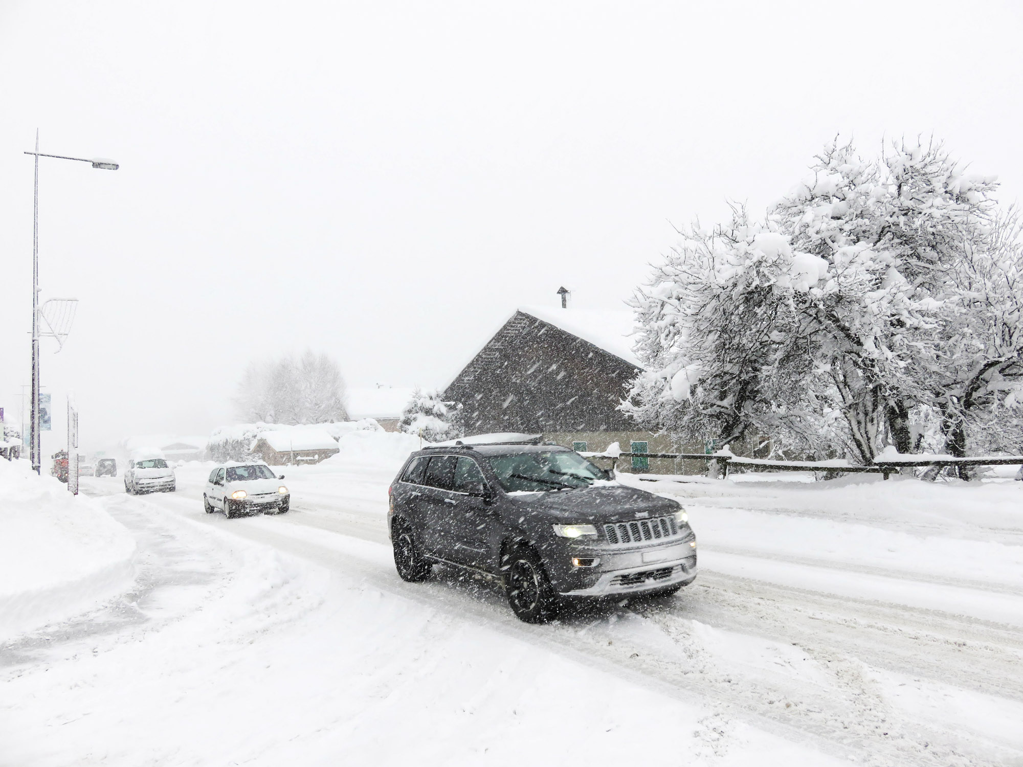 RD1212 enneigée Praz-sur-Arly