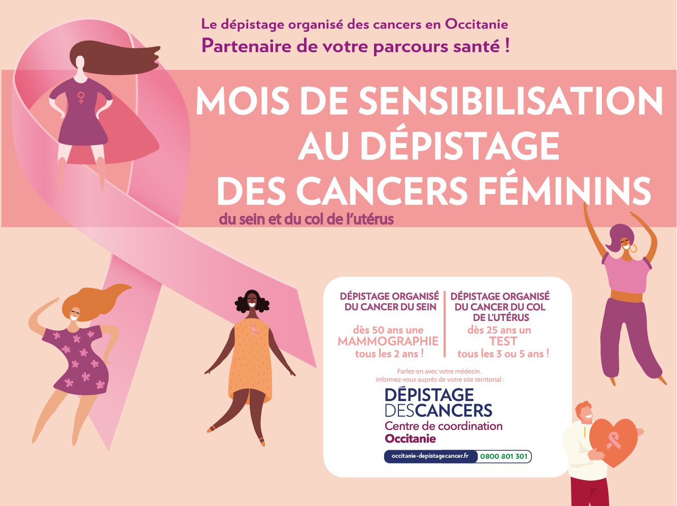 Octobre rose - Centre régional de coordination du dépistage des cancers en Occitanie
