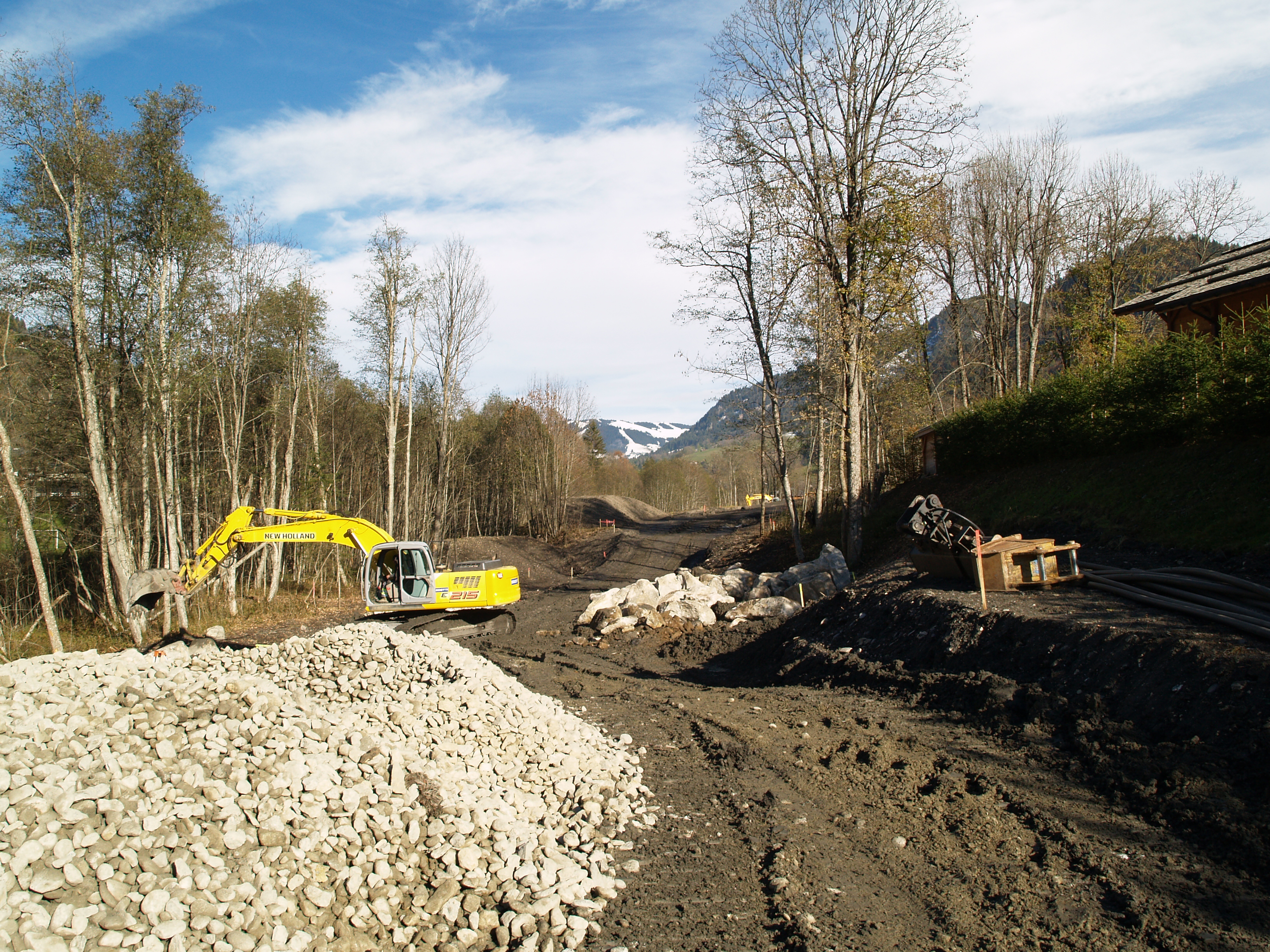 Route de l'Arly en travaux en octobre 2010