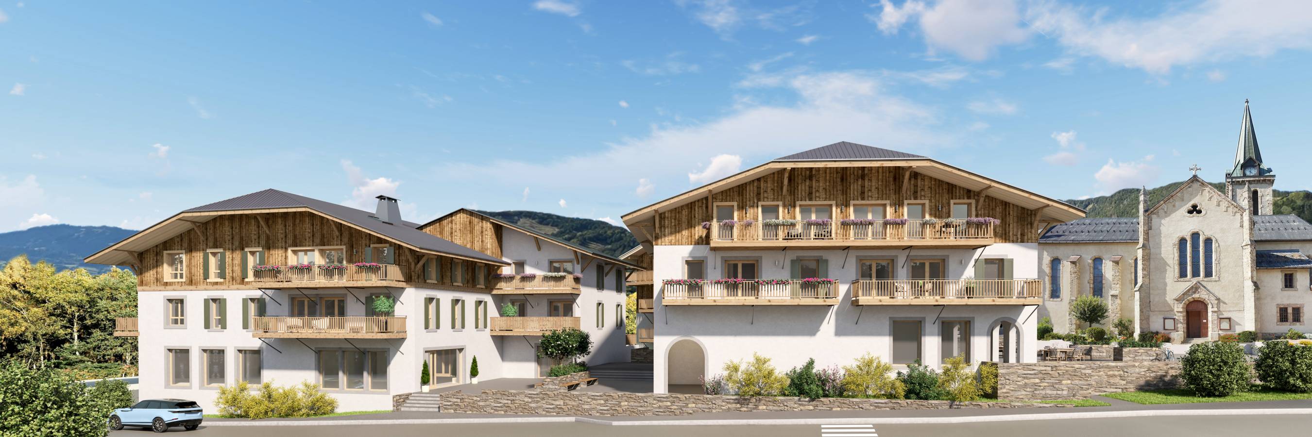 Perspective non définitive du projet de la résidence sur lots D et E - Atelier des vergers architectes