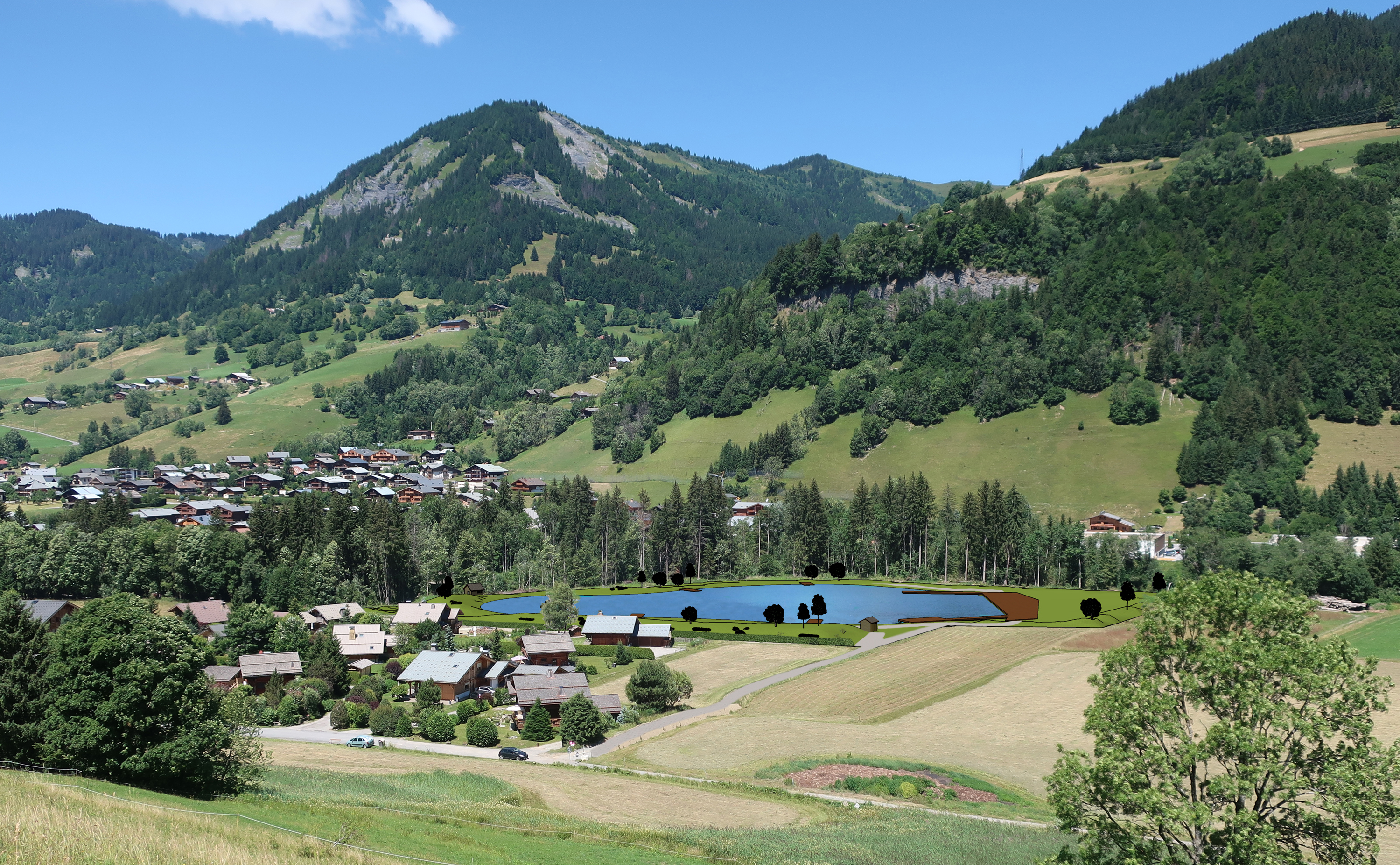 Intégration paysagère du plan d'eau - Abest Ingénierie