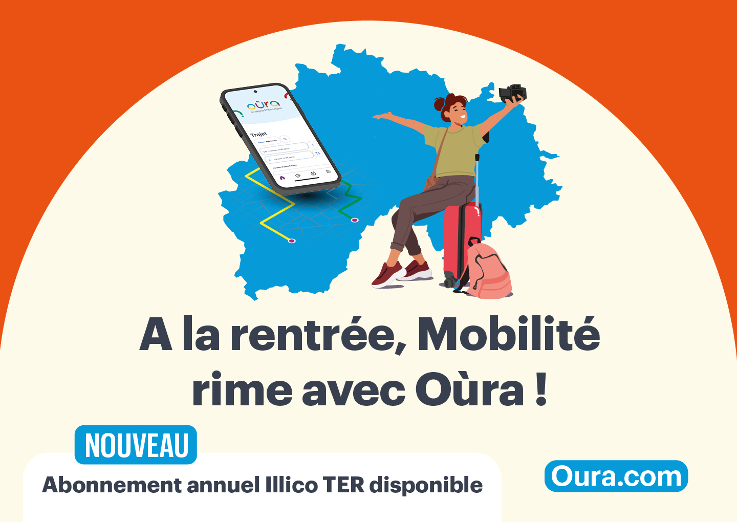 Application et carte Oùra de la Région AuRA