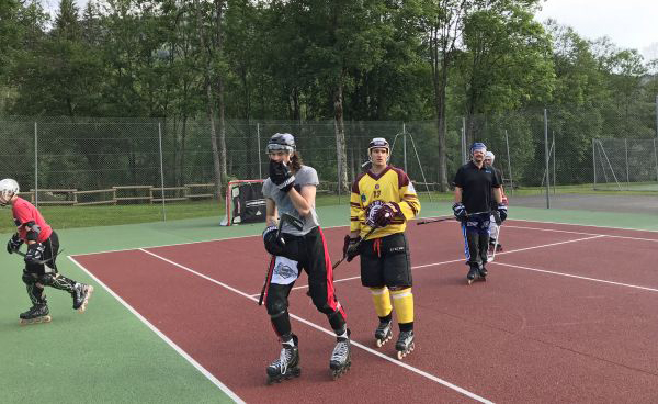 Entraînement de roller hockey