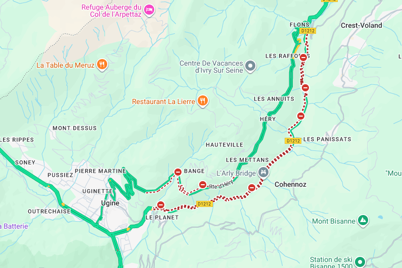 Fermeture de la toute des Gorges à partir du 21/11/2025 - Savoie-route.fr