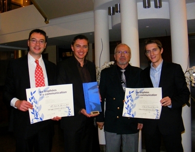Yann Jaccaz, Maire, Patrice Blanc-Gonnet, directeur de l'office de tourisme, Claude Jond, adjoint au Maire, et Marc Rousseaux, responsable animation et web de l'office de tourisme