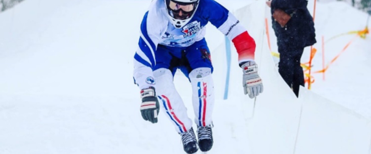Antonin Chiberches lors de la course d'Ice Cross à Mont du Lac en 2023 - Photographe professionnel de la course 2023