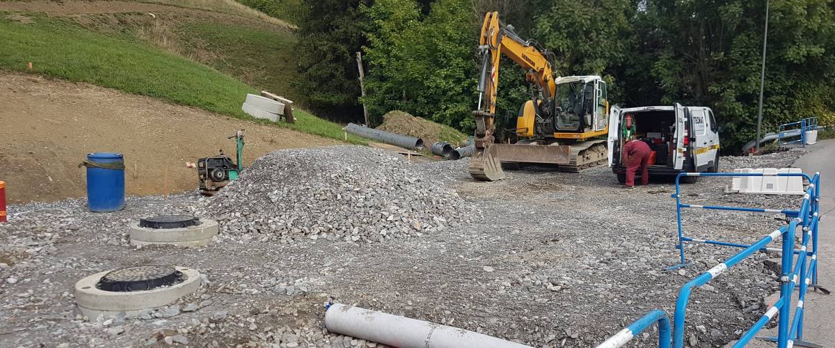 Parking de 11 places en cours d’aménagement, en septembre 2022 © Marie-Anaïs Lien