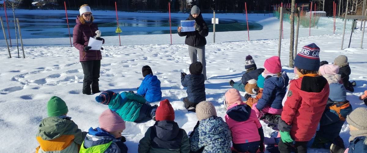 Animation de la CCPMB et du Centre de la nature montagnarde "La faune et l'hiver" à l'école maternelle Saint-Joseph de Praz, pour les moyenne et grande sections - Christiane Pelloux