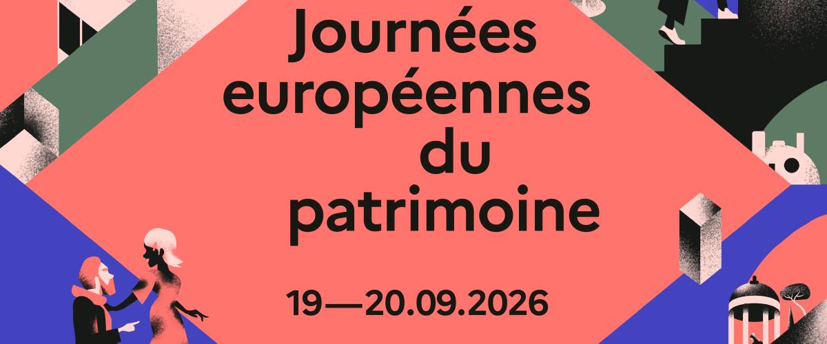 Affiche des Journées européennes du patrimoine 2026 rognée - © Illustration : Jean Leblanc