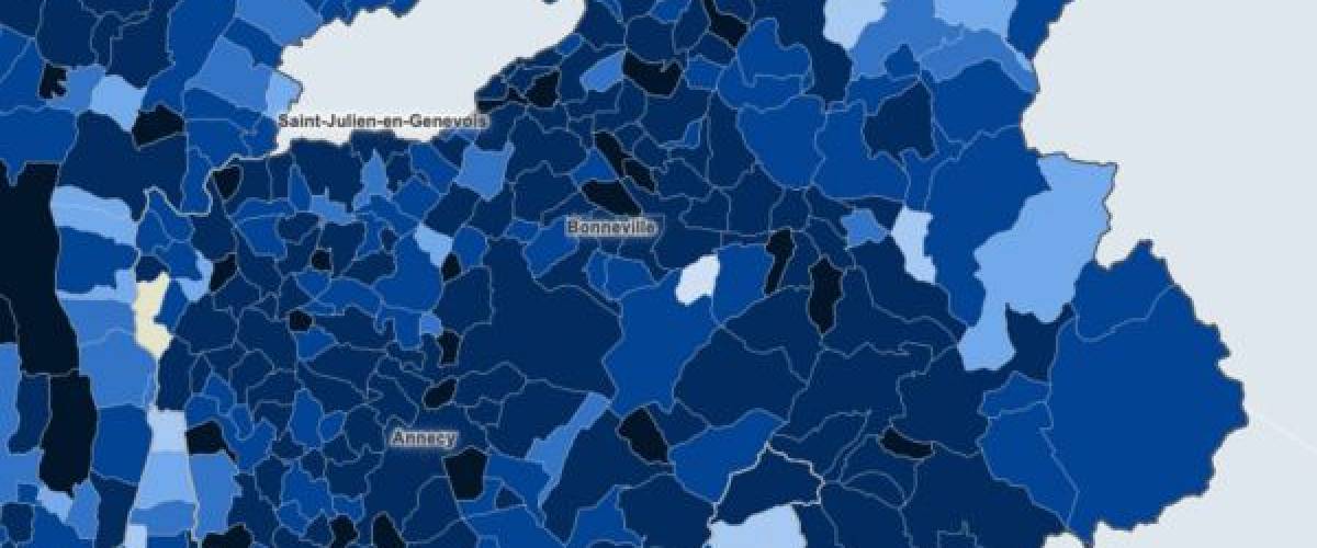 Carte représentant le taux d'incidence du 13 novembre