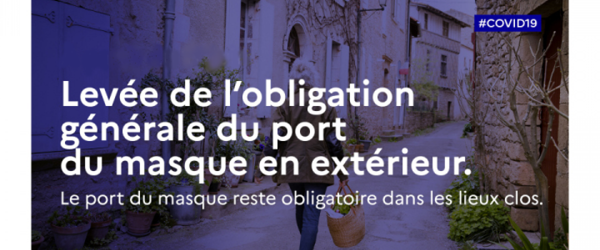 Levée de l'obligation du port du masque en extérieur