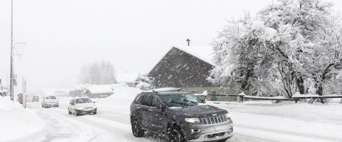 RD1212 enneigée Praz-sur-Arly