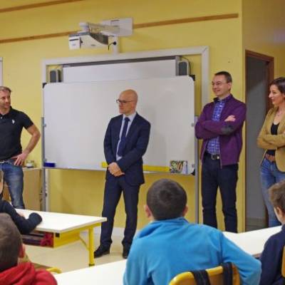 Les élèves de CM1/CM2 rencontrent le député Xavier Roseren le 15 février 2019. - Sylvie Bessy