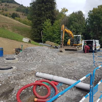 Parking de 11 places en cours d’aménagement, en septembre 2022 © Marie-Anaïs Lien