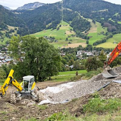 Confortement de la route des Granges : travaux photographiés le 25 septembre 2024 - Yann Jaccaz