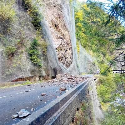 Éboulement survenu sur la route des gorges durant la semaine du 4 octobre 2024 - Département de la Savoie