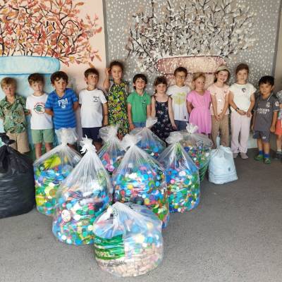 Collecte de bouchons réalisée par l'école maternelle des Éterlous de Praz d'avril 2024 à juillet 2025 - École maternelle des Éterlous