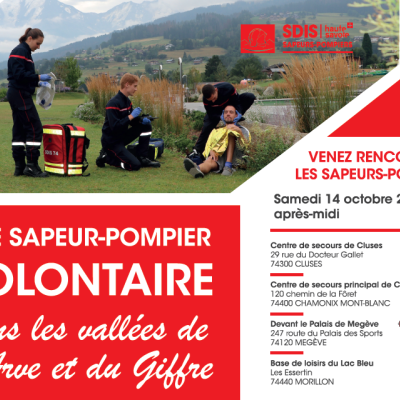 Affiche du SDIS 74 sur la recherche de sapeurs-pompiers volontaires - Campagne "Pourquoi pas vous ?" de 2023