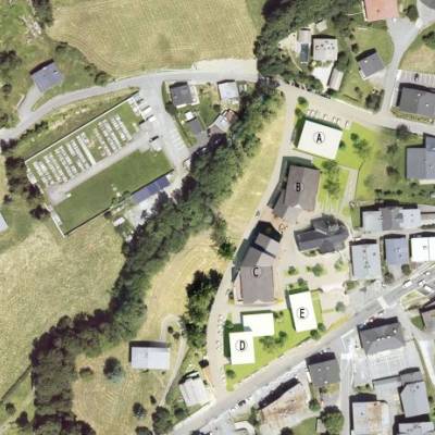 Emplacement du futur centre-village piétonnier