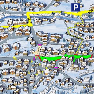 Plan du centre-village durant les 10, 11 et 15 août 2013