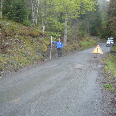La route des Évettes en mai 2010
