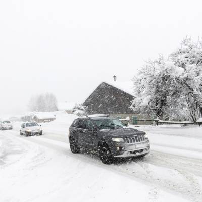 RD1212 enneigée Praz-sur-Arly