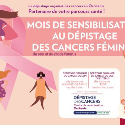Cancer du sein : campagne de sensibilisation "Octobre rose" - Dépistage des cancers Centre de coordination Occitanie