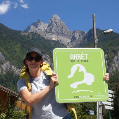 Panneau indiquant un "Arrêt sur le pouce" de Rezo Pouce - CCPMB