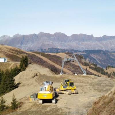 Arrivée du téléski des 3 Coins sur le massif de Vorès, en novembre 2009 - Pierre Bessy