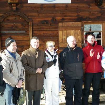 Derby des élus du Pays du Mont-Blanc du 6 mars 2010 - Sylvie Bessy et Antoine Chandellier (Dauphiné libéré) + Ghislaine Ravanel (Syndicat Mixte)